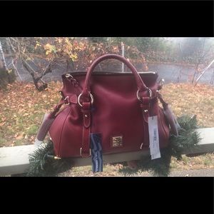 DOONEY & BOURKE Small Satchel in “Cranberry”